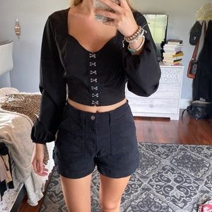 Cute crop top long sleeve